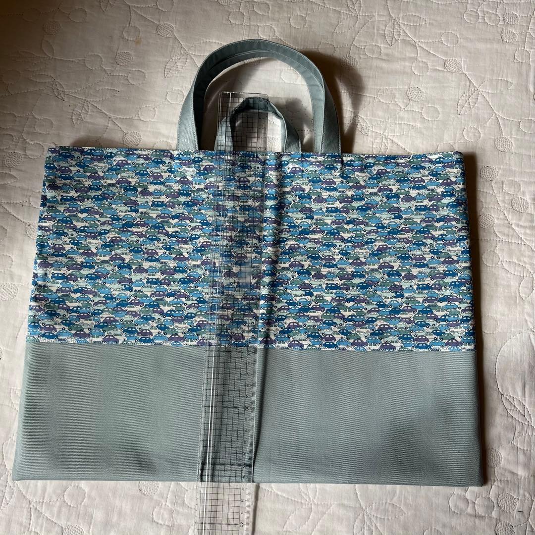 輸入リバティ　カーズ　ループ付き　絵本袋　上靴袋　体操着袋　3点