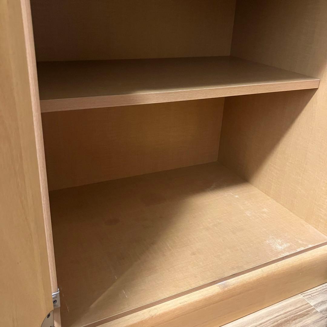 ライトウッド 食器棚 ガラス扉付き