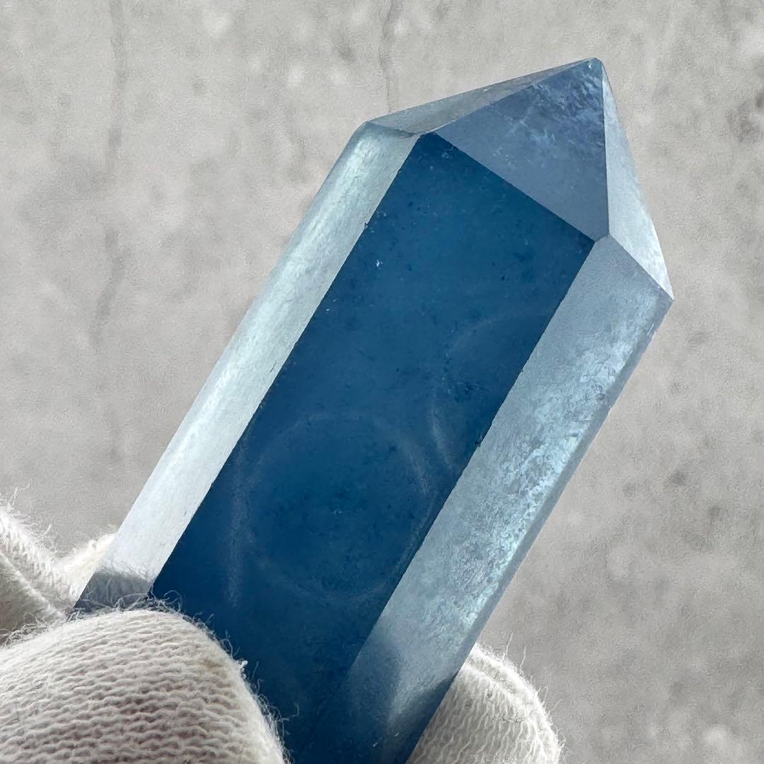 G-116アクアマリン六角ポイント　水色原石　天然石　パワーストーン