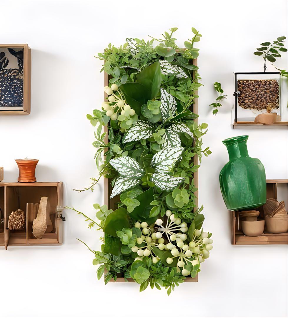 光触媒　人工観葉植物　ウォールグリーン　フェイクグリーン　壁掛けフレームs-1