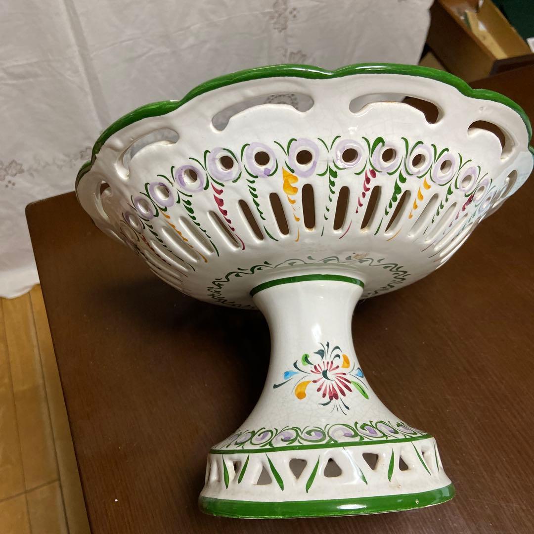 花柄陶器ケーキスタンド　ポーランドのものかも