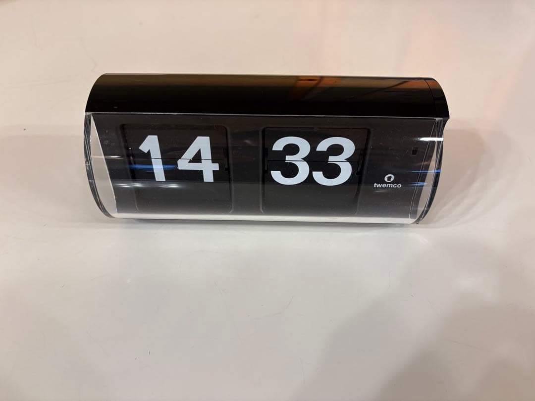 ★動作品★TWEMCO トゥエンコ パタパタ時計QT-30R 黒