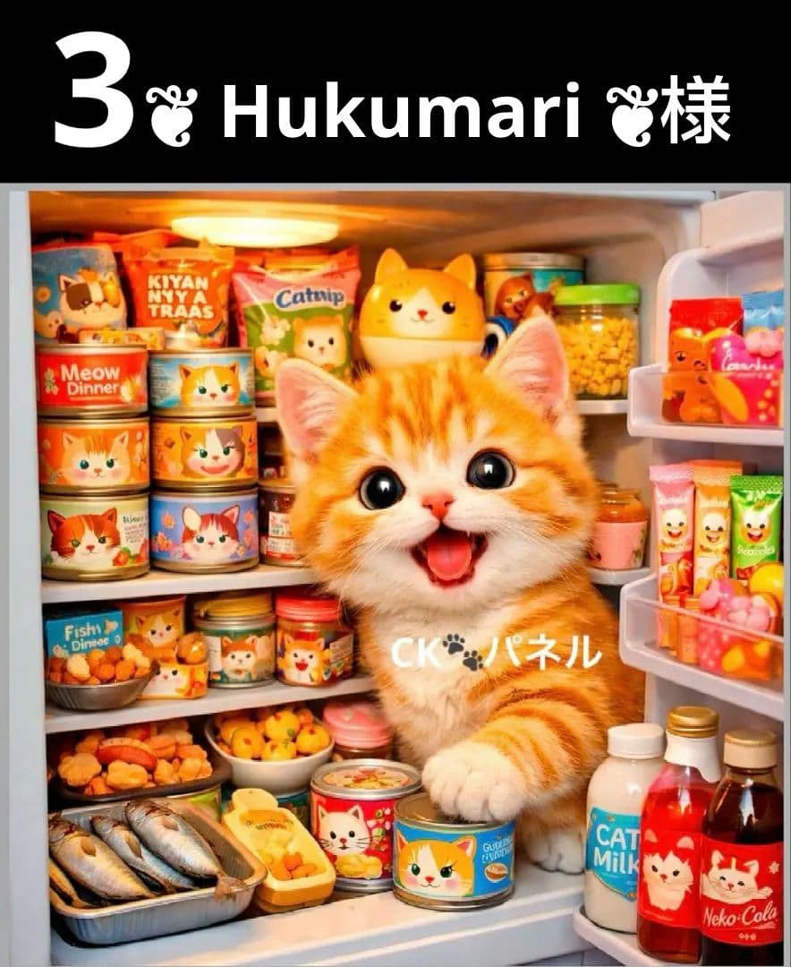 オーダーページ　ハンカチ123 にゃん冷蔵庫柄　ハンドメイド3/20