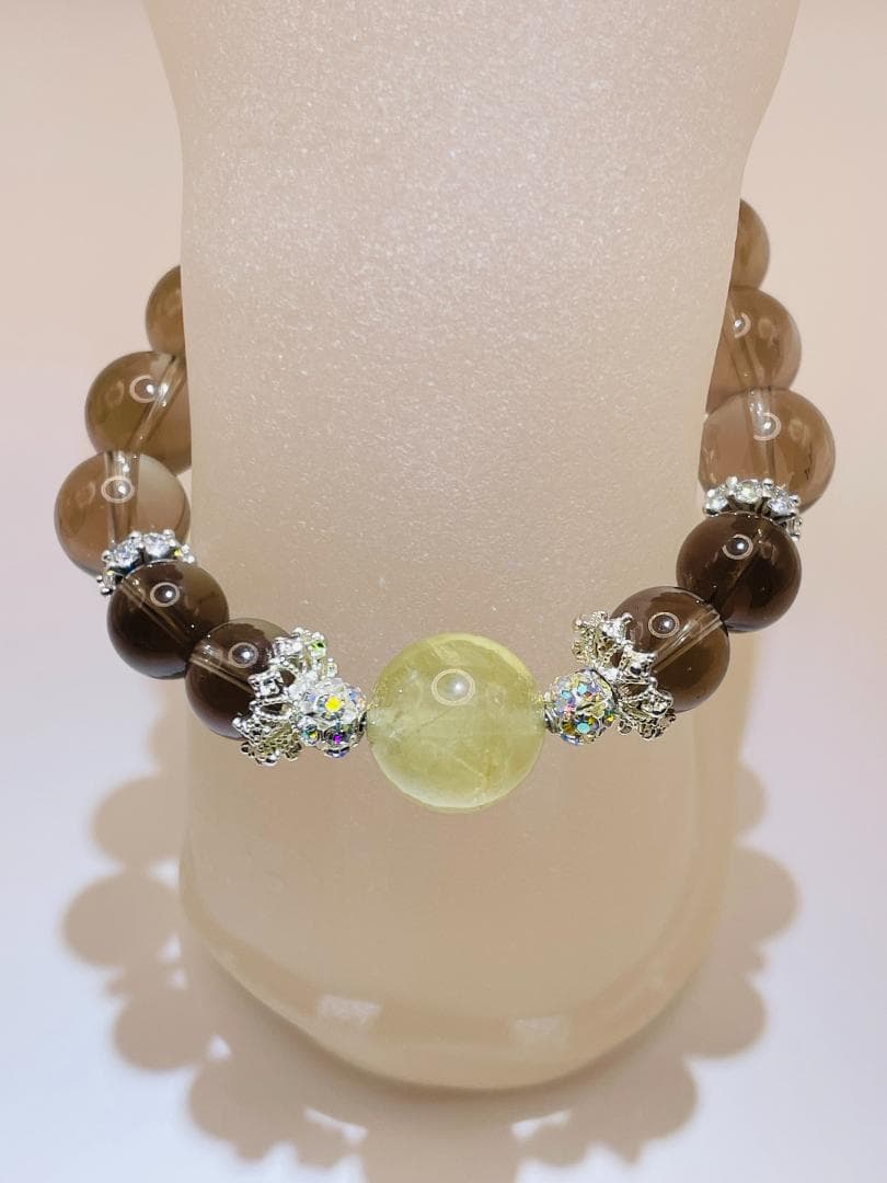 【レモンシトリン/スモーキークォーツ】内径約16.5cm 浄化済み No,431