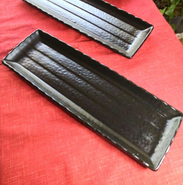 ⬛冬一押しディスプレイ♥ホテル旅館気分で♥３３cm御影風長皿演出４種１組計４皿