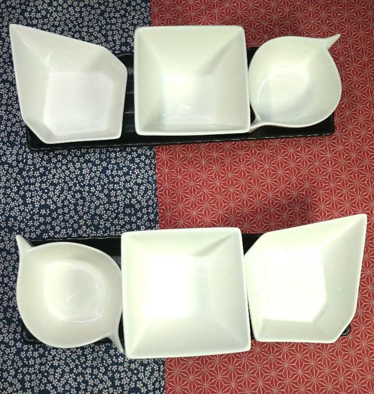 ⬛冬一押しディスプレイ♥ホテル旅館気分で♥３３cm御影風長皿演出４種１組計４皿