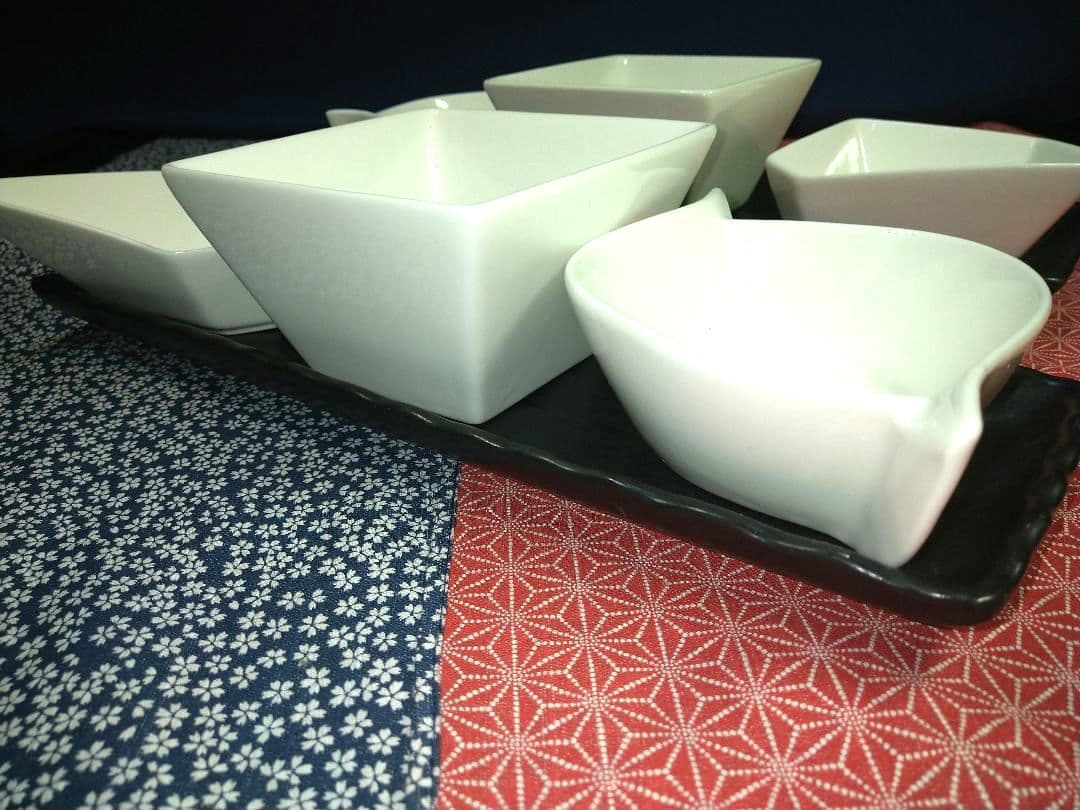 ⬛冬一押しディスプレイ♥ホテル旅館気分で♥３３cm御影風長皿演出４種１組計４皿