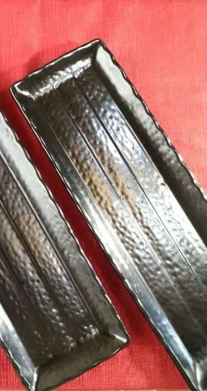 ⬛冬一押しディスプレイ♥ホテル旅館気分で♥３３cm御影風長皿演出４種１組計４皿