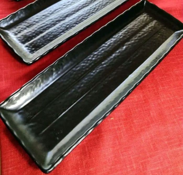 ⬛冬一押しディスプレイ♥ホテル旅館気分で♥３３cm御影風長皿演出４種１組計４皿