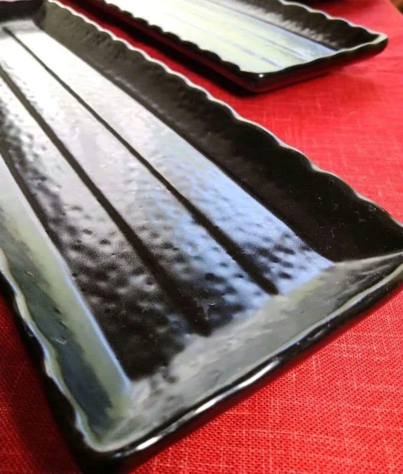 ⬛冬一押しディスプレイ♥ホテル旅館気分で♥３３cm御影風長皿演出４種１組計４皿