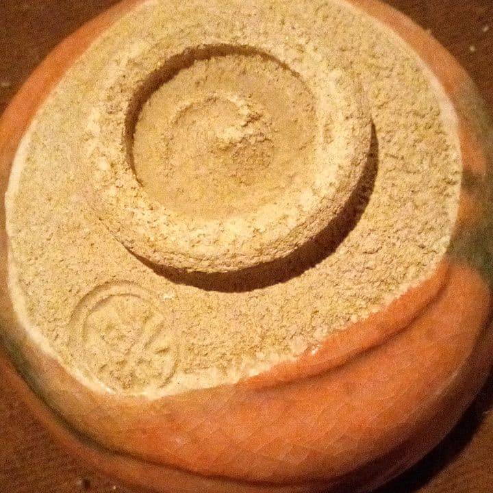 赤楽茶碗　楽の刻印あり