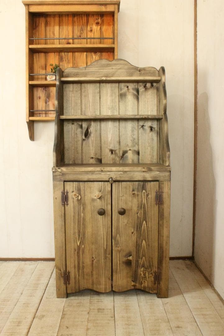 ハンドメイド　カップボード　エボニー色