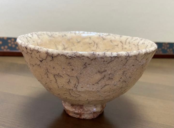 萩焼茶碗　唐泊山　喜村晧司造　M223