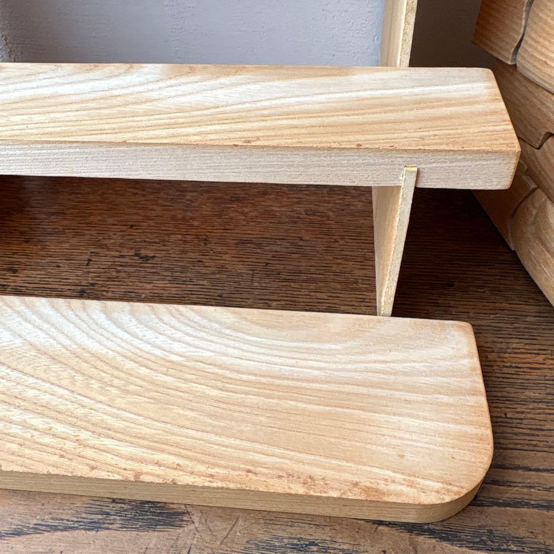 木製 ひな人形 ひな祭り 三人官女 籠 牛車 3段飾り コンパクト 組木 積み木