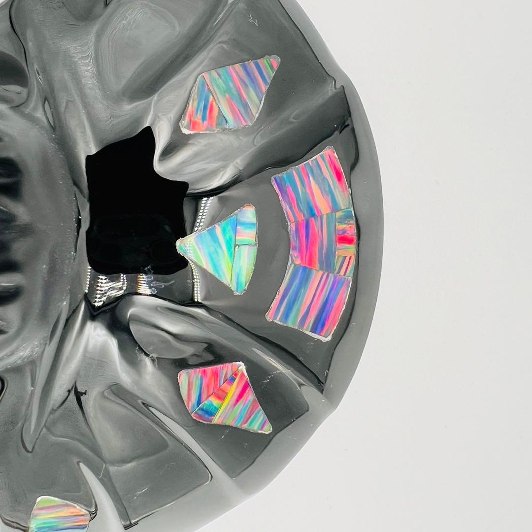 メキシコの伝統的マスク　オブシディアン(黒曜石)オパール石等使用