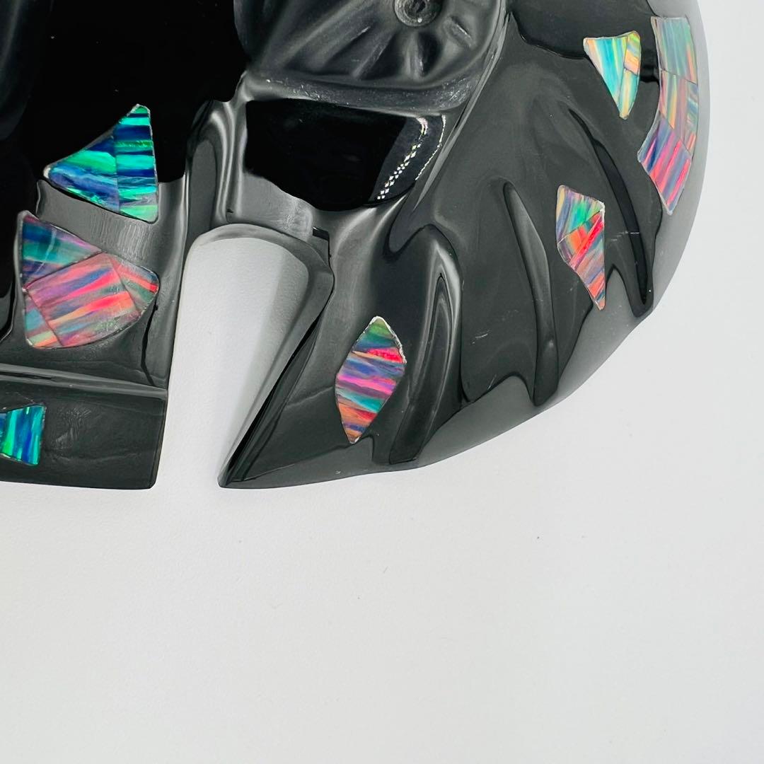 メキシコの伝統的マスク　オブシディアン(黒曜石)オパール石等使用