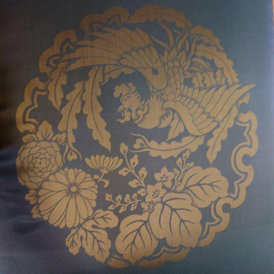 座布団　高級座布団　和座　正絹　5枚組　濃緑　鳳凰