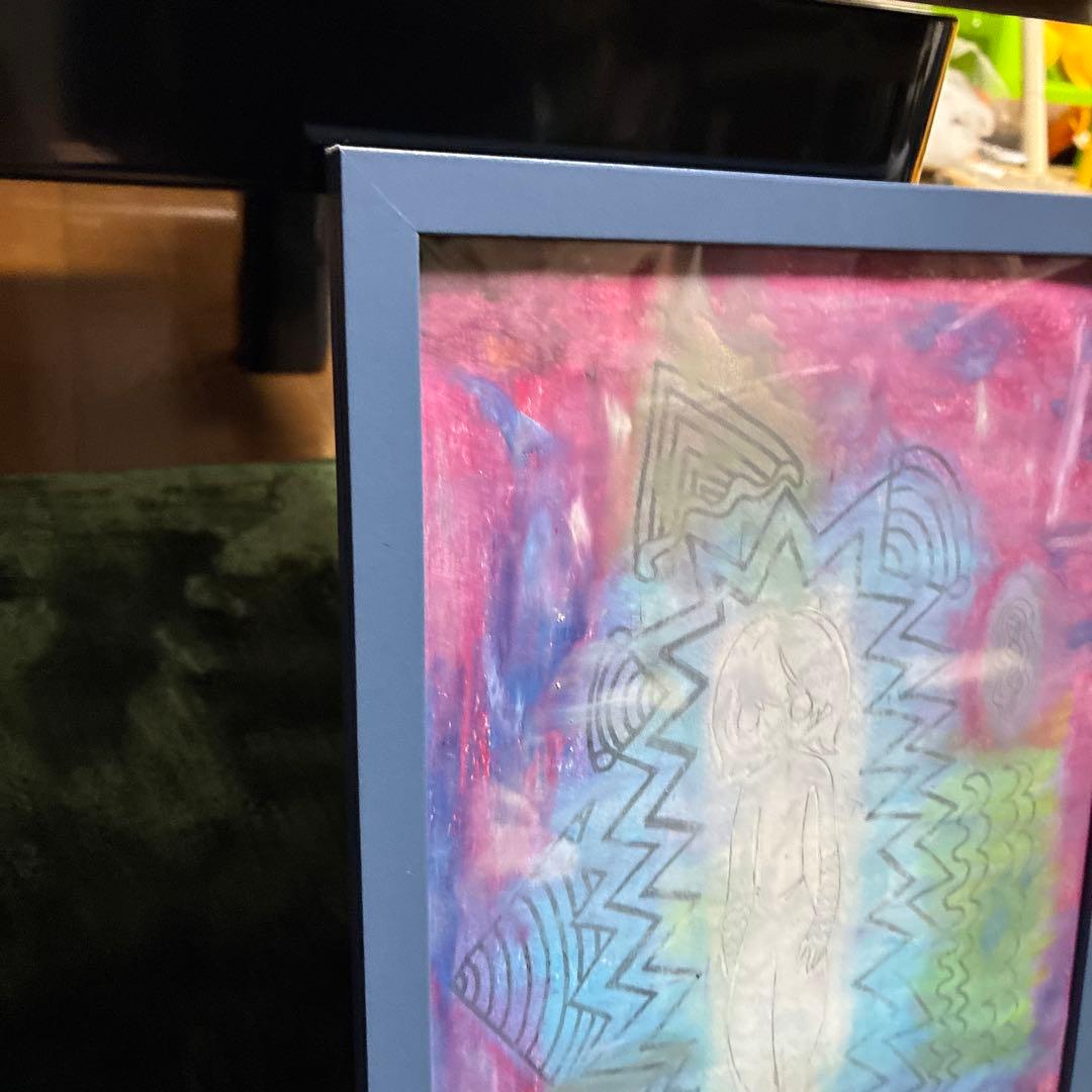 アート イラスト クレヨン画 病みかわいい 闇かわいいダーク 一点物 原画