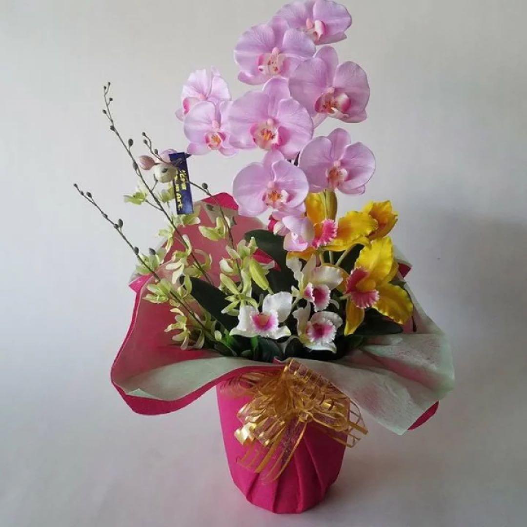 母の日に♪胡蝶蘭カトレアMIXB10(造花）【高60×幅30】光触媒コーティング