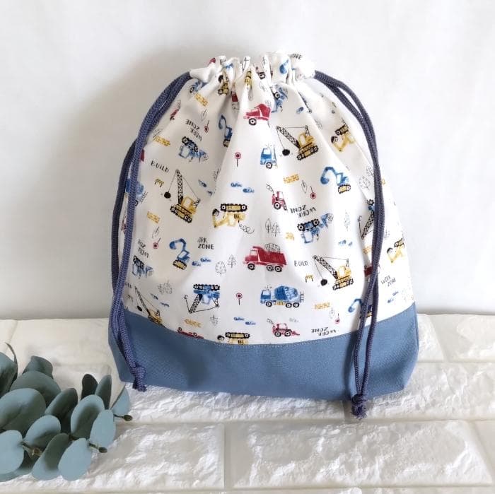 レッスンバッグ&上履き入れ&体操着袋・はたらく車　　＃n1380