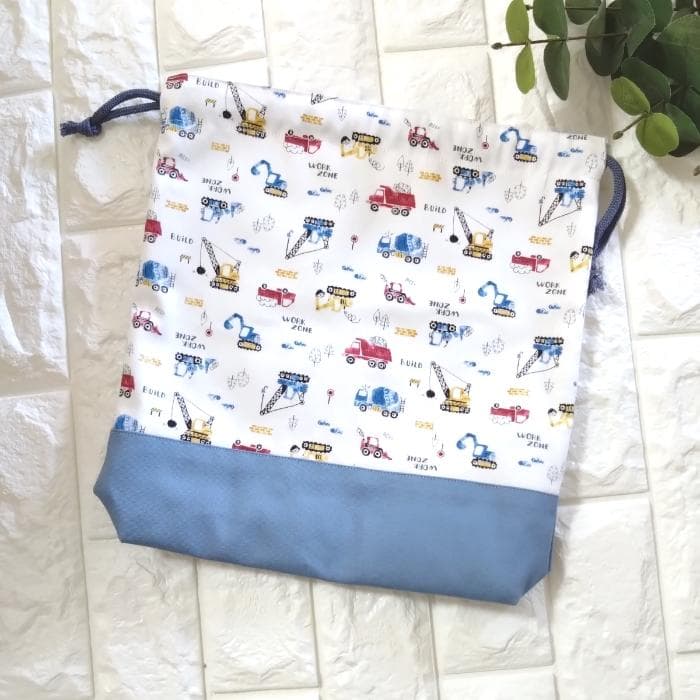 レッスンバッグ&上履き入れ&体操着袋・はたらく車　　＃n1380