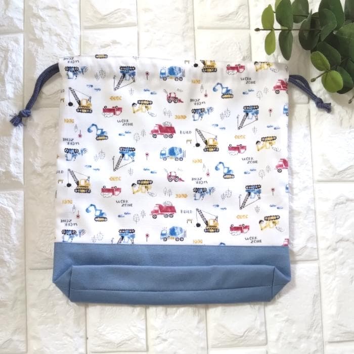 レッスンバッグ&上履き入れ&体操着袋・はたらく車　　＃n1380