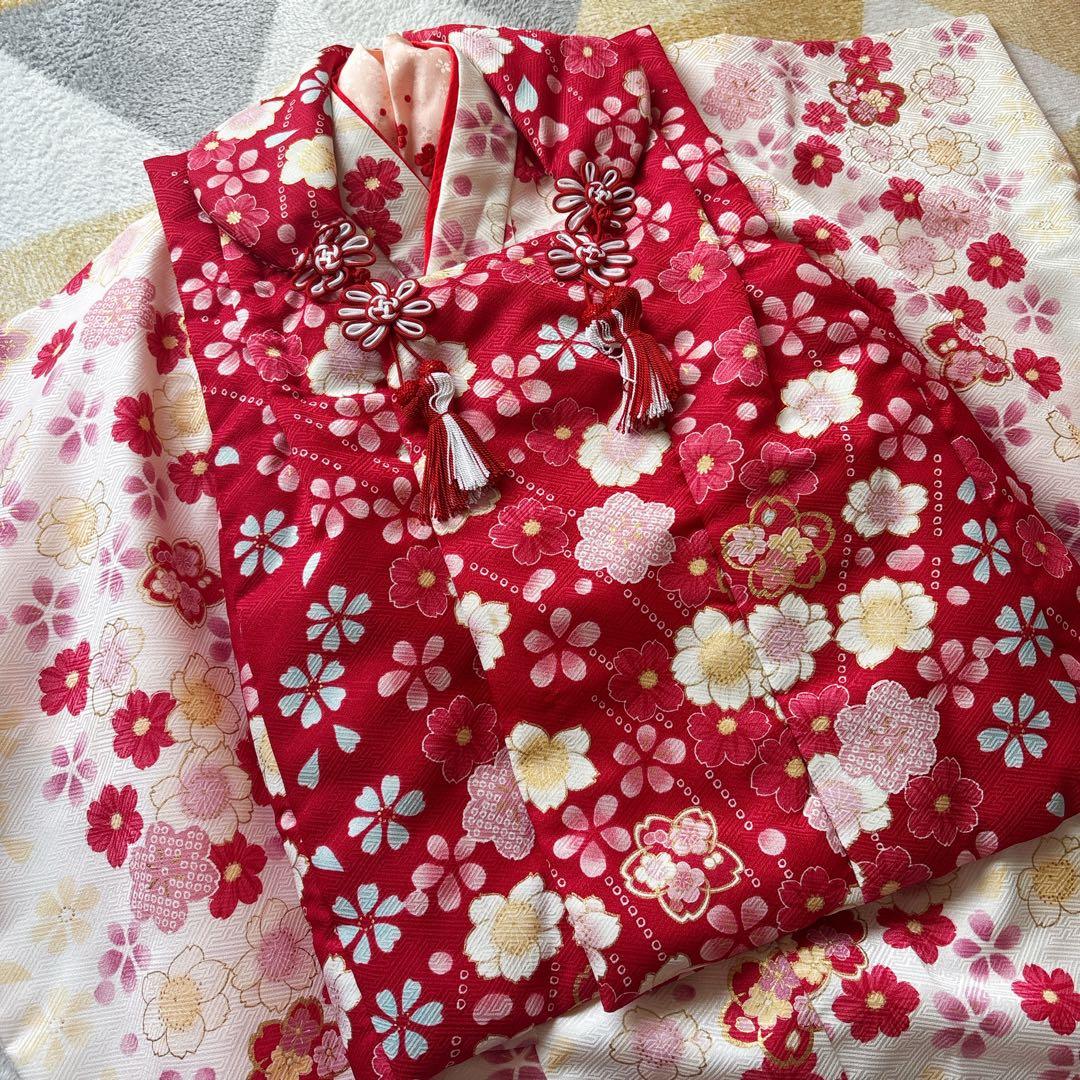 【お洒落】七五三 3歳 　女の子　着物・襦袢・被布セット