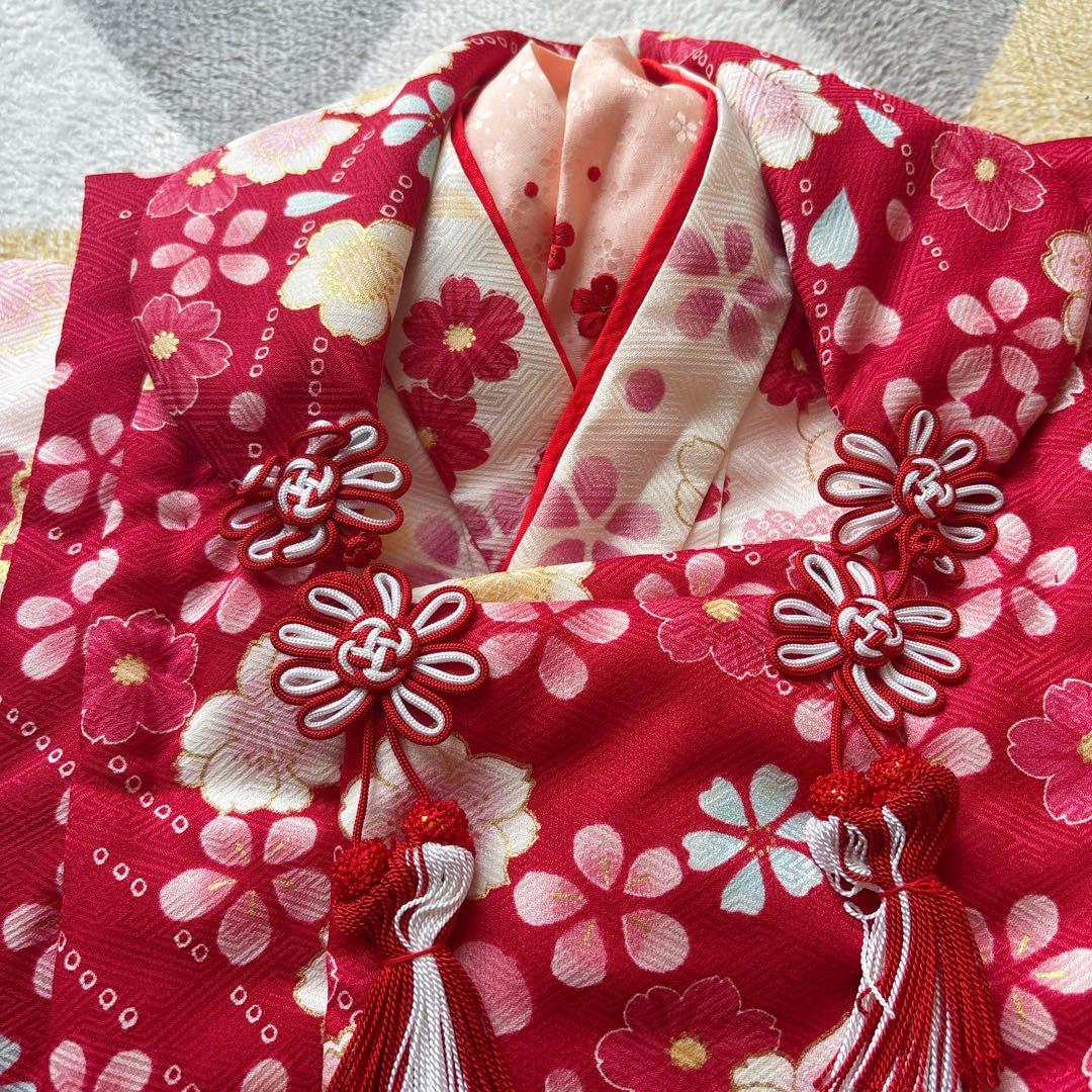 【お洒落】七五三 3歳 　女の子　着物・襦袢・被布セット