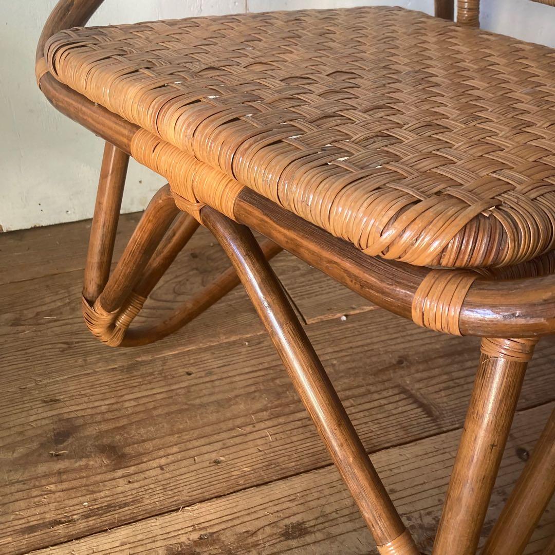 ヴィンテージラタン イージーチェア レトロ アンティーク 和モダン 古民家1