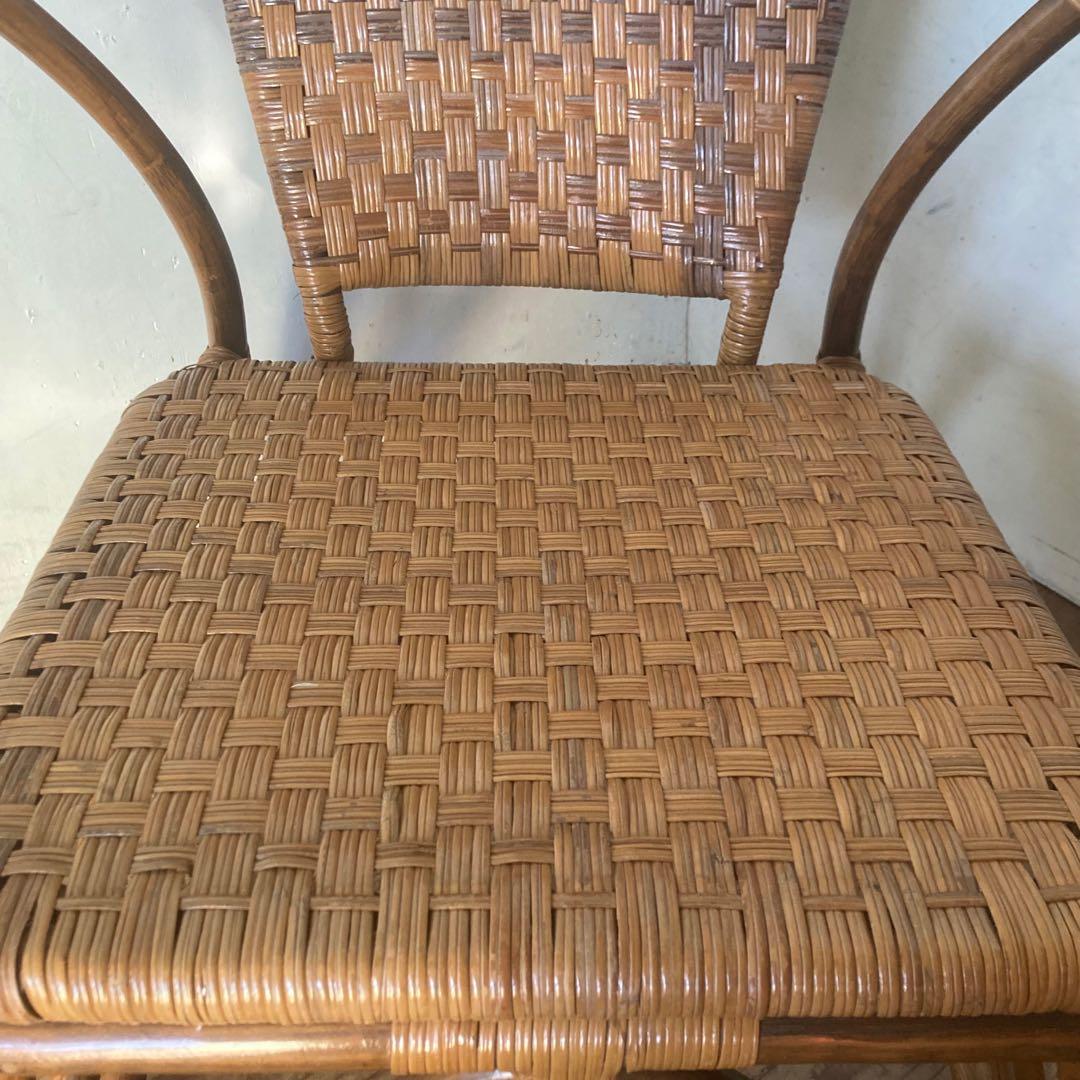 ヴィンテージラタン イージーチェア レトロ アンティーク 和モダン 古民家1