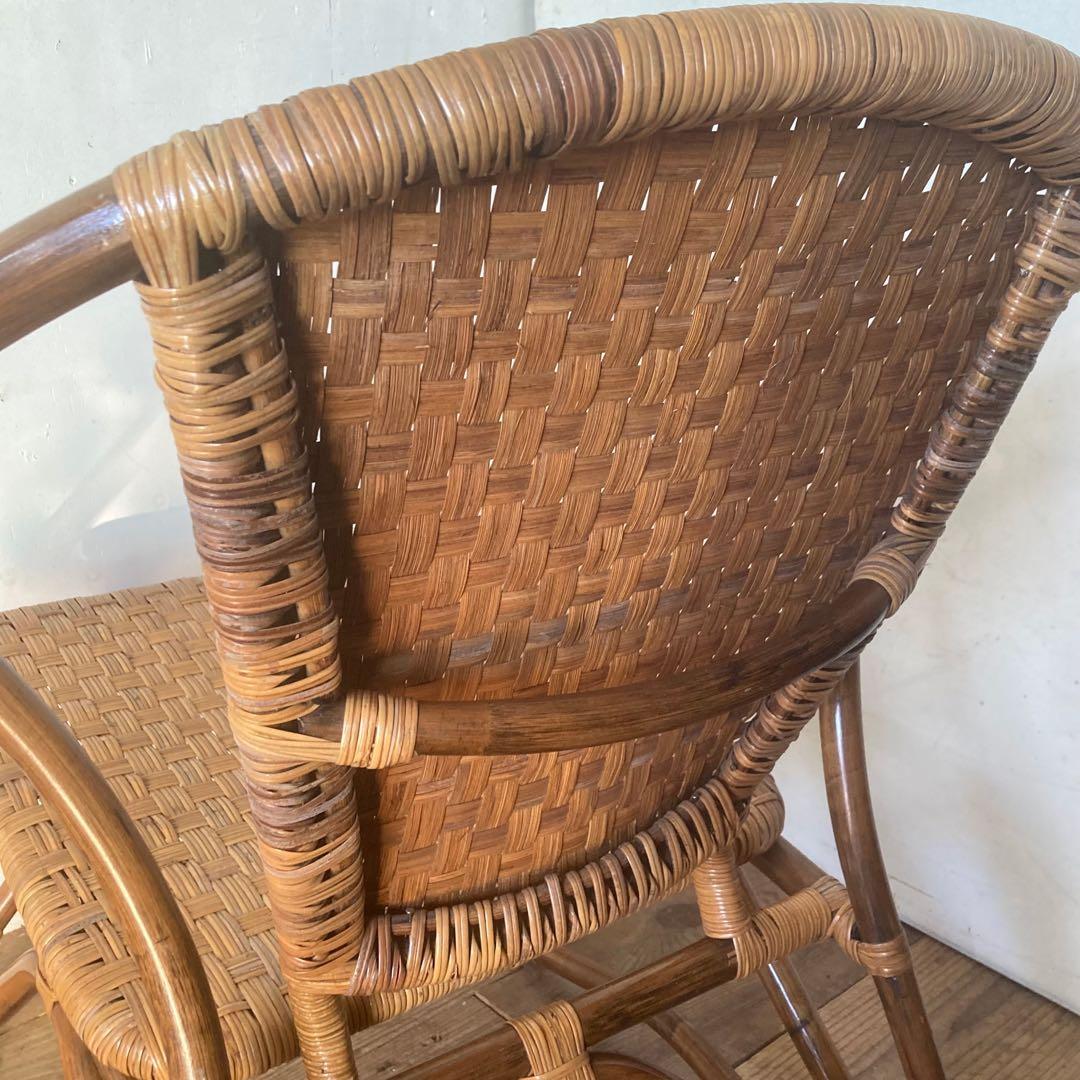 ヴィンテージラタン イージーチェア レトロ アンティーク 和モダン 古民家1