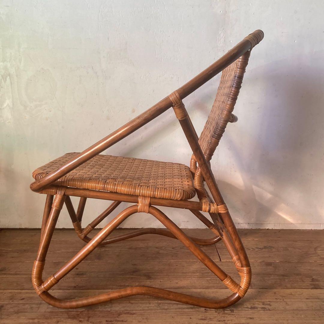 ヴィンテージラタン イージーチェア レトロ アンティーク 和モダン 古民家1