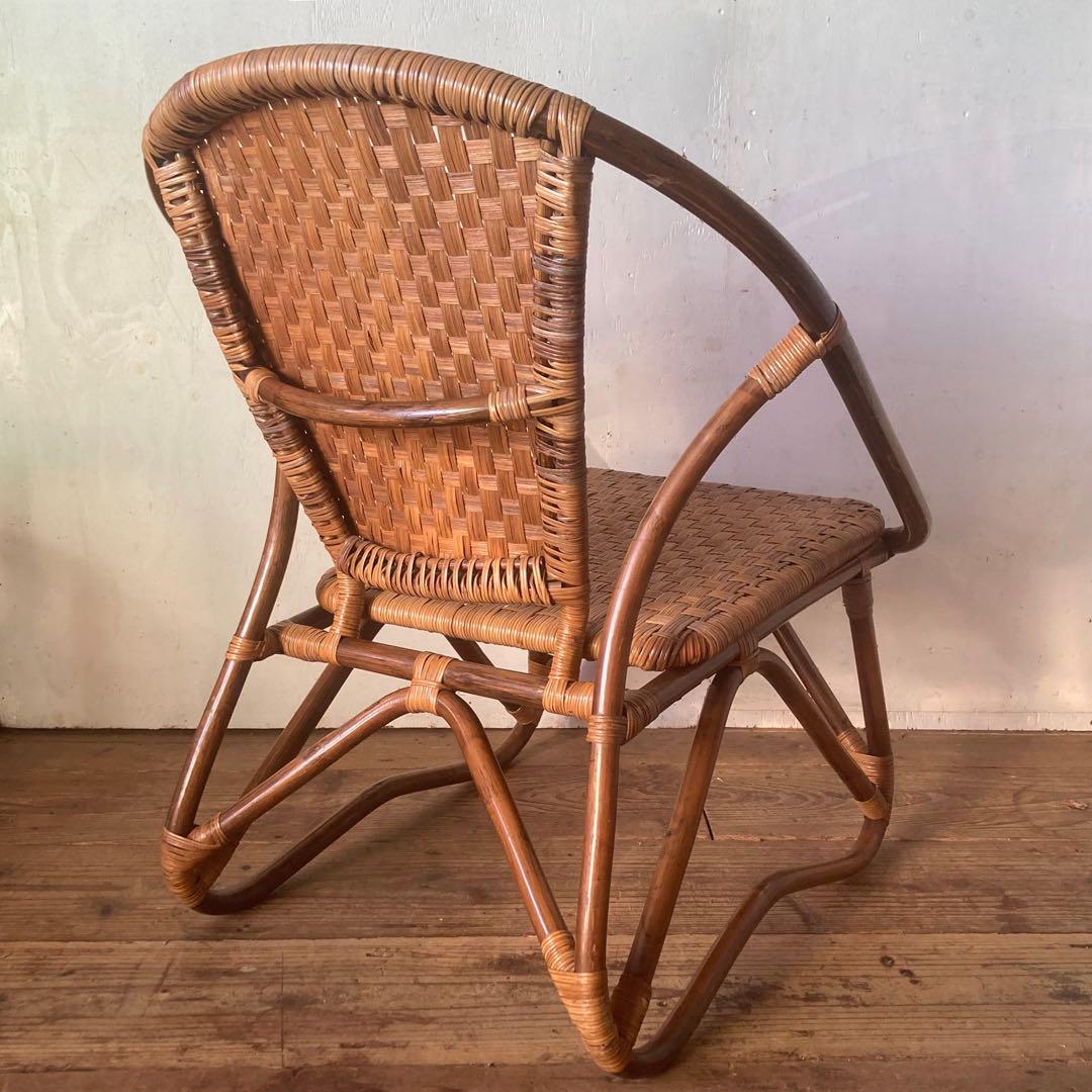 ヴィンテージラタン イージーチェア レトロ アンティーク 和モダン 古民家1