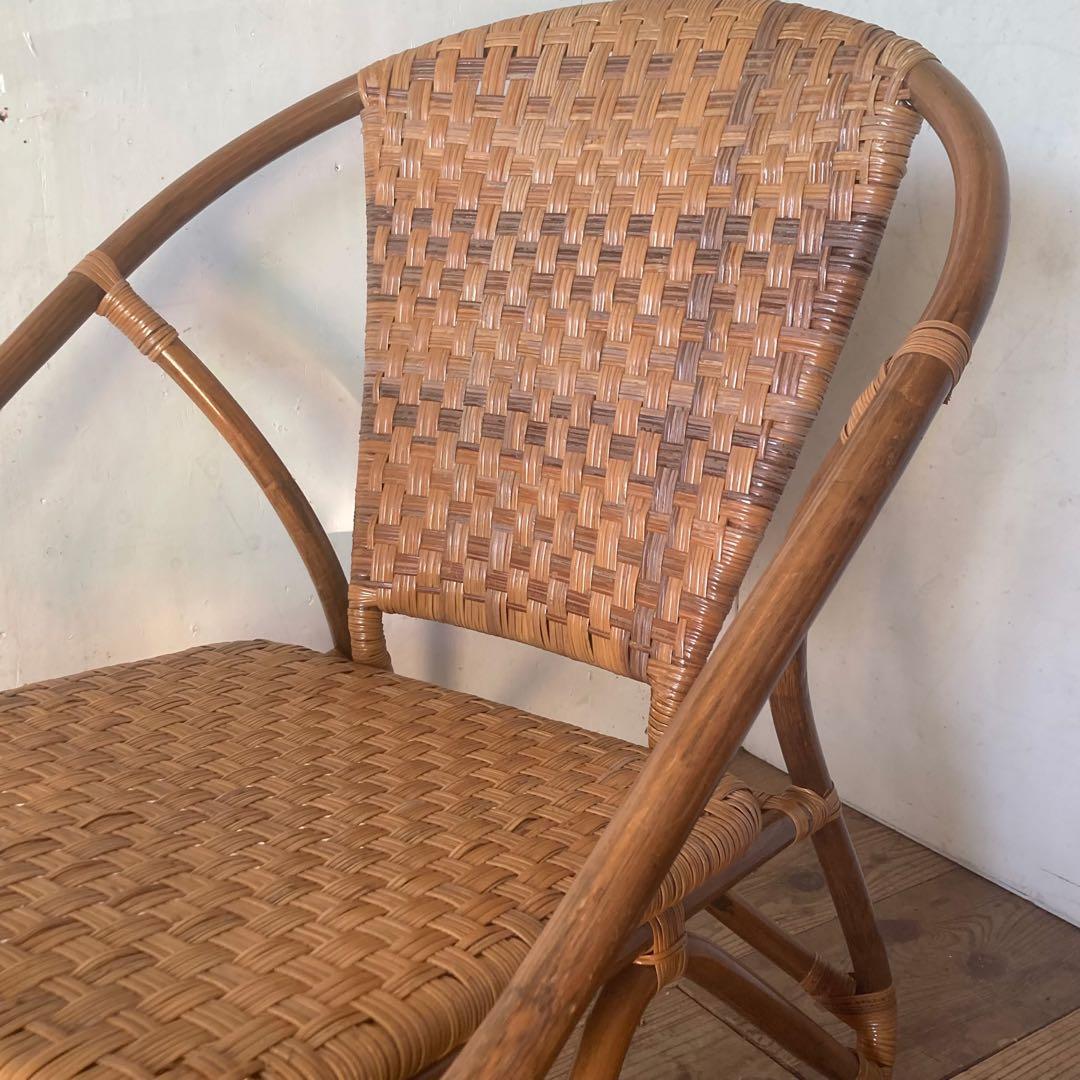 ヴィンテージラタン イージーチェア レトロ アンティーク 和モダン 古民家1