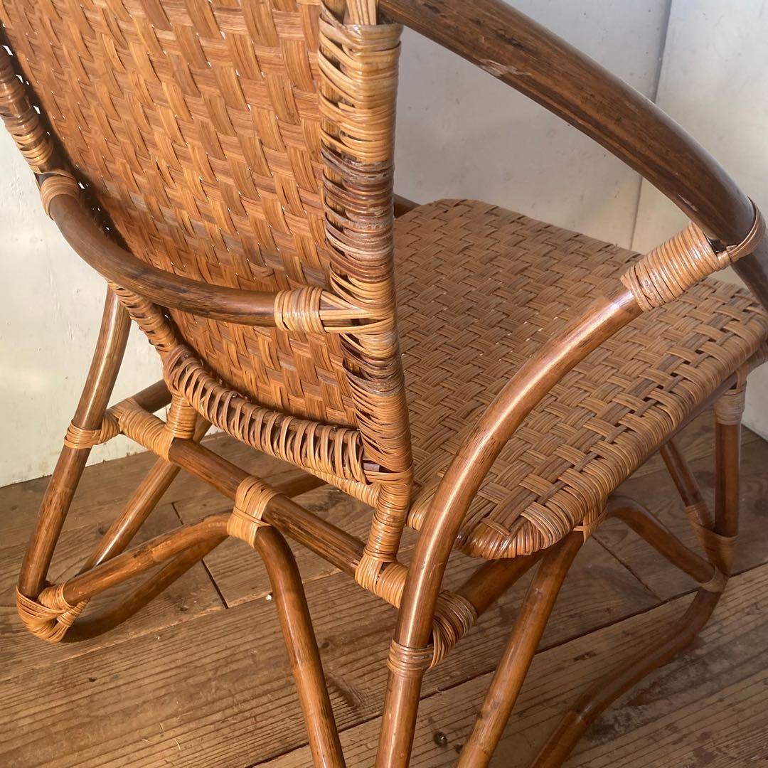 ヴィンテージラタン イージーチェア レトロ アンティーク 和モダン 古民家1