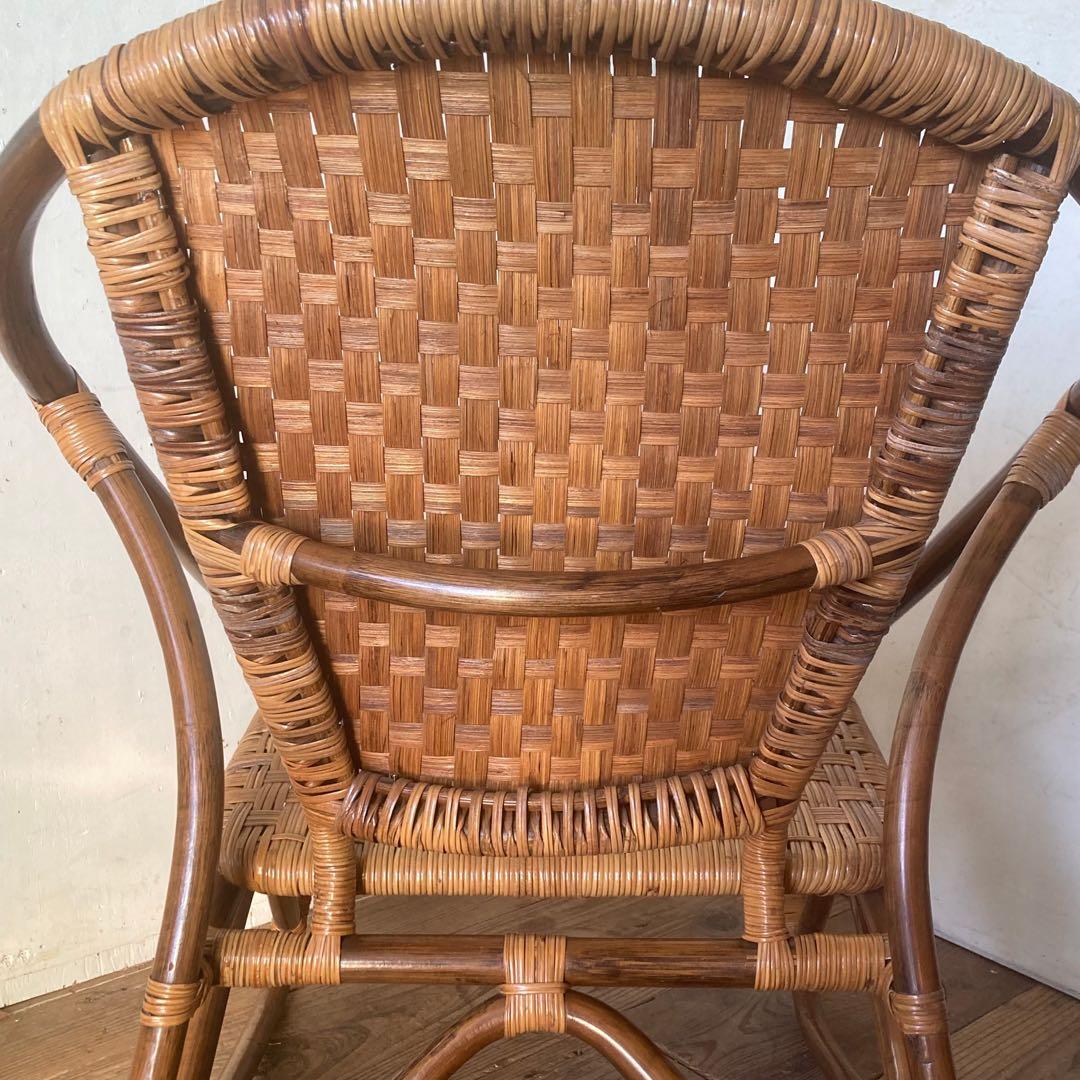 ヴィンテージラタン イージーチェア レトロ アンティーク 和モダン 古民家1