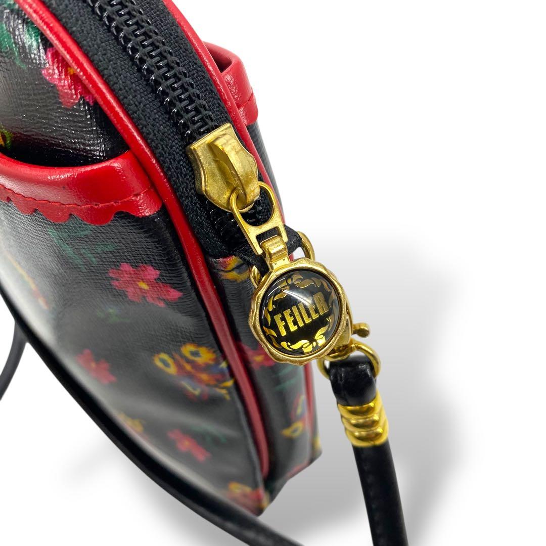 【未使用級】フェイラー スマホショルダー 斜め掛け ハイジ ポーチ ブラック