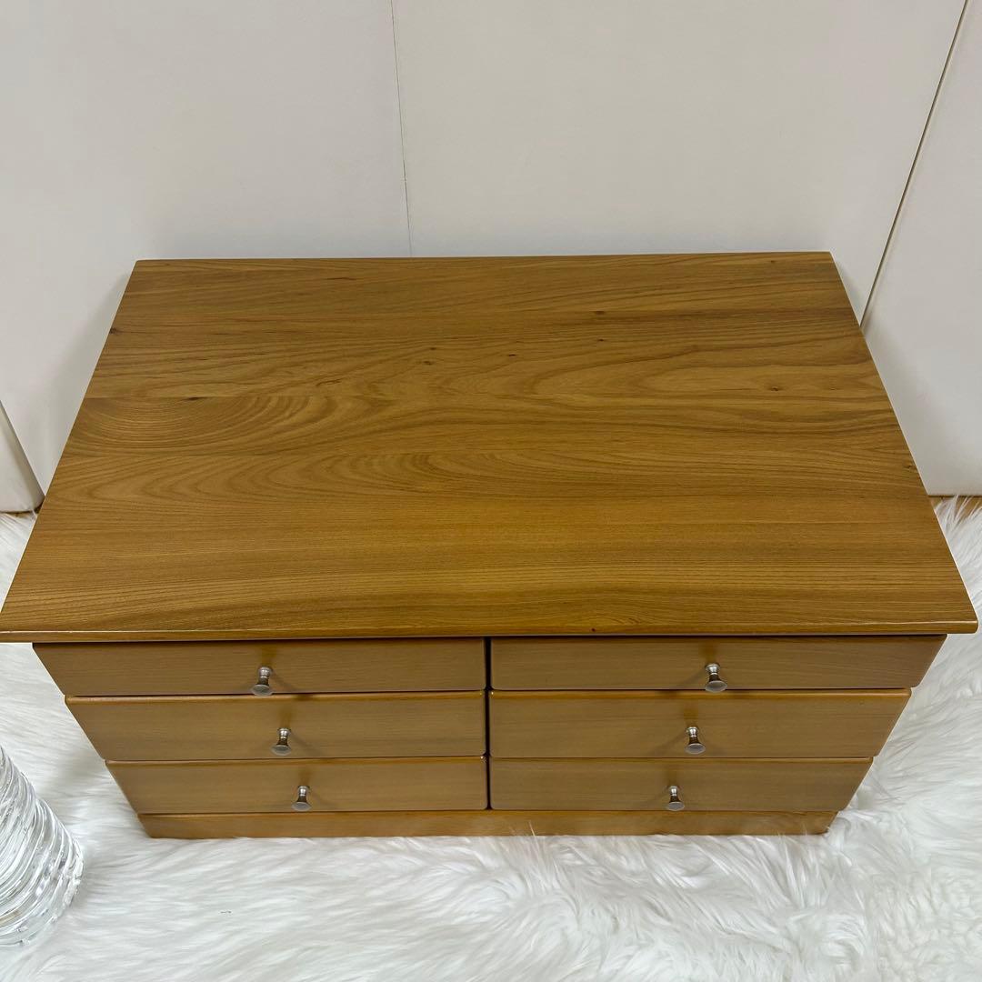 木製 無垢 6杯 小箪笥 小引出し キャビネット ミニタンス 小物入れ 書類入れ