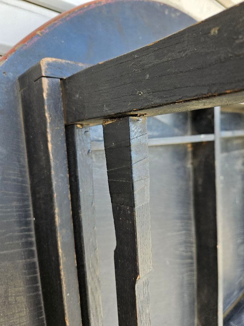 日本のアンティーク 朱塗りのちゃぶ台 折り畳み 座卓 丸テーブル 古家具