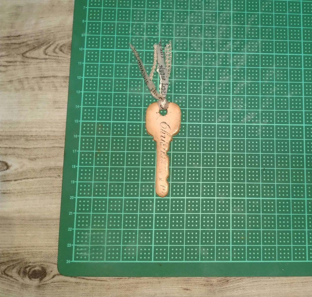 アンティーク風　鍵革タグ(ロング)6枚セット