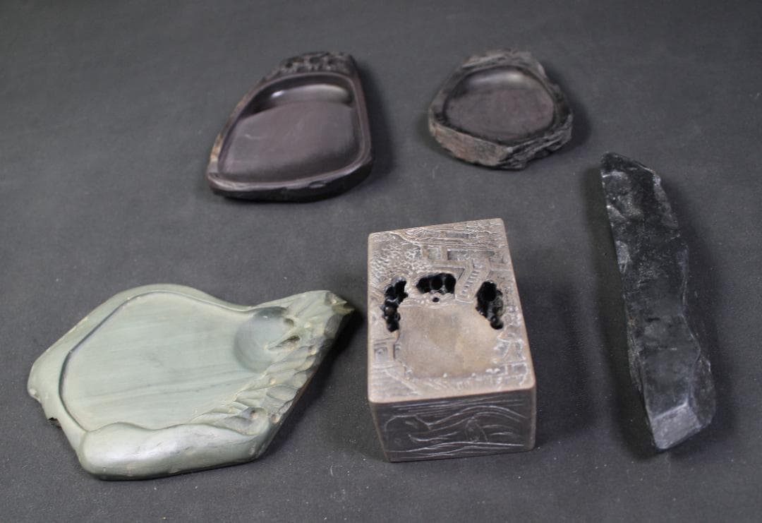 端渓硯　他硯4点　文鎮1点　書道具