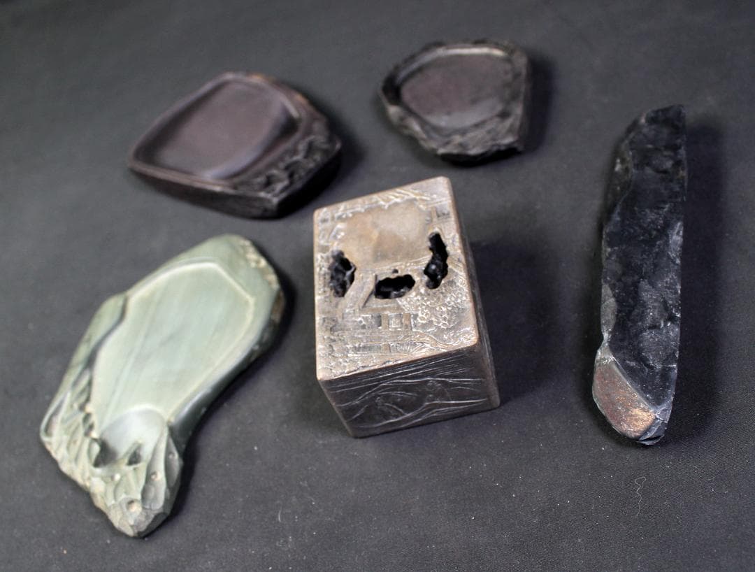 端渓硯　他硯4点　文鎮1点　書道具