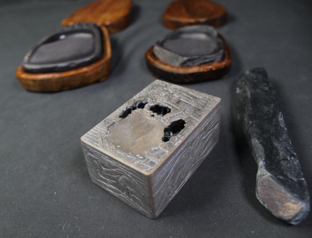 端渓硯　他硯4点　文鎮1点　書道具