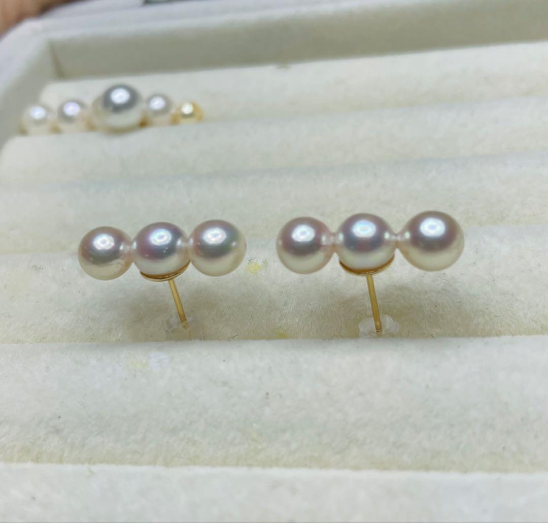 残り僅か❣️照り巻き◎干渉色◎あこや真珠 14kgfピアス