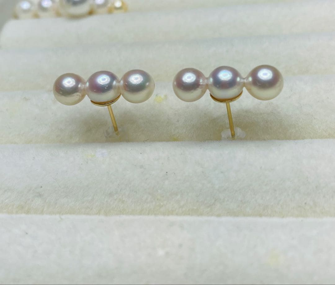 残り僅か❣️照り巻き◎干渉色◎あこや真珠 14kgfピアス