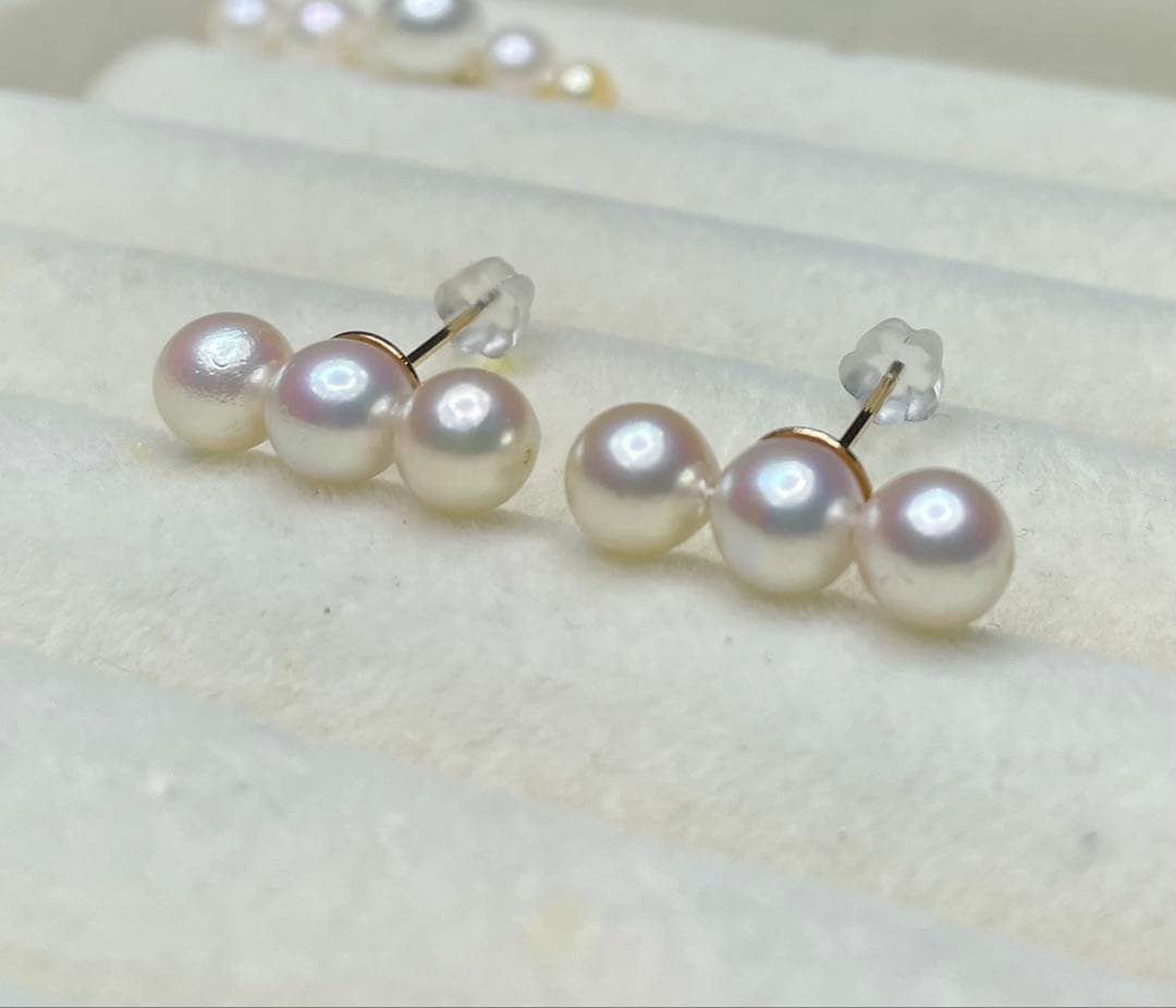 残り僅か❣️照り巻き◎干渉色◎あこや真珠 14kgfピアス