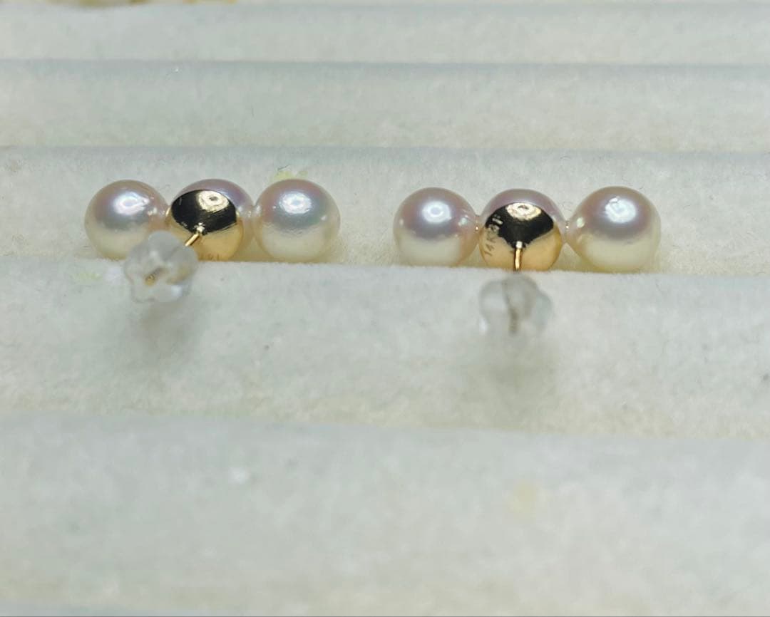 残り僅か❣️照り巻き◎干渉色◎あこや真珠 14kgfピアス