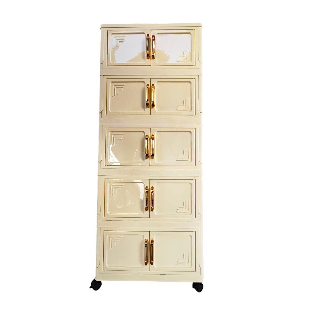 折りたたみ式　収納ボックス5段　オフホワイト　未使用