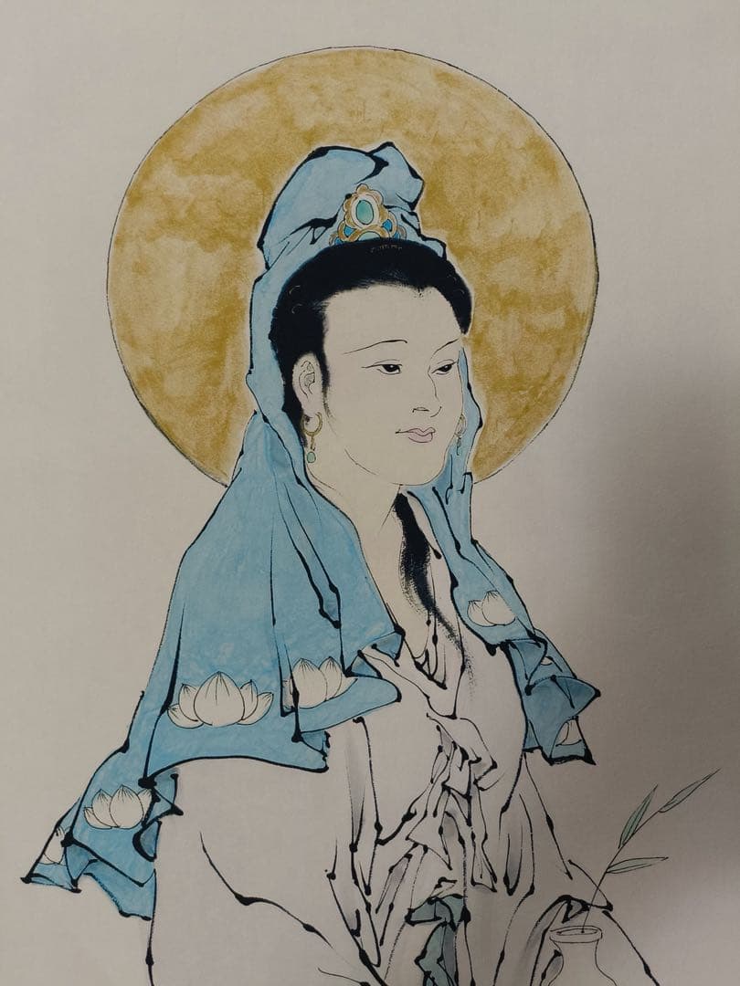 【范曾】观世音像 中国画 掛け軸 水墨画 和室 玄関 茶室 壁掛け 美術品