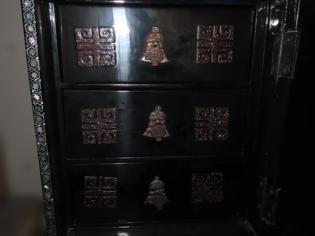 古美術 民芸 螺鈿細工 小箪笥 時代物 豪華絢爛